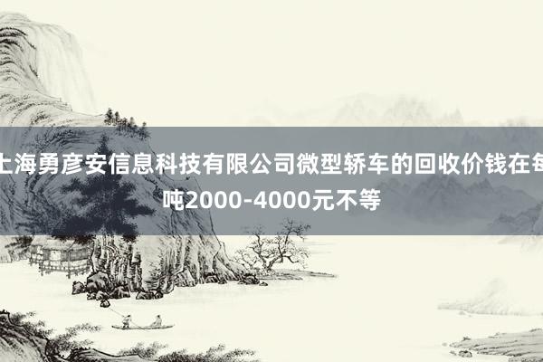 上海勇彦安信息科技有限公司微型轿车的回收价钱在每吨2000-4000元不等
