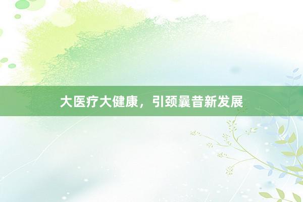 大医疗大健康，引颈曩昔新发展